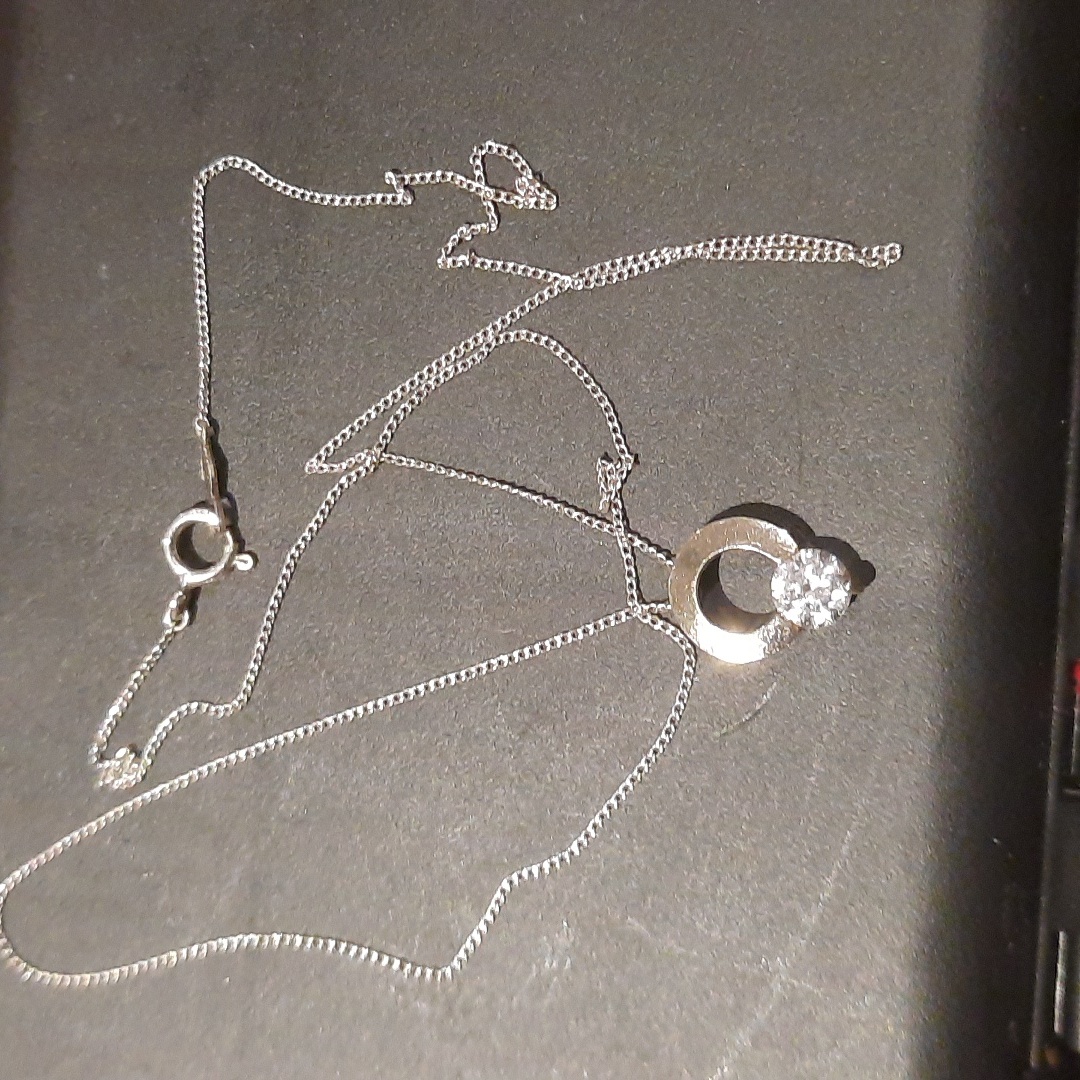 Genuine Solid 10k White Gold 1.25cttw Solitare Cz Necklace 19" Chain Great Gift